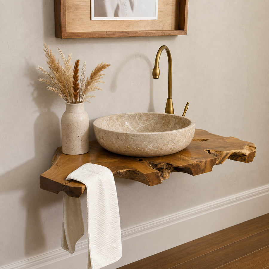Live Edge Bathroom Vanity Shelf