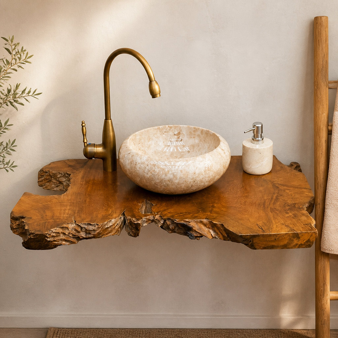 Live Edge Bathroom Vanity Shelf - product view 2