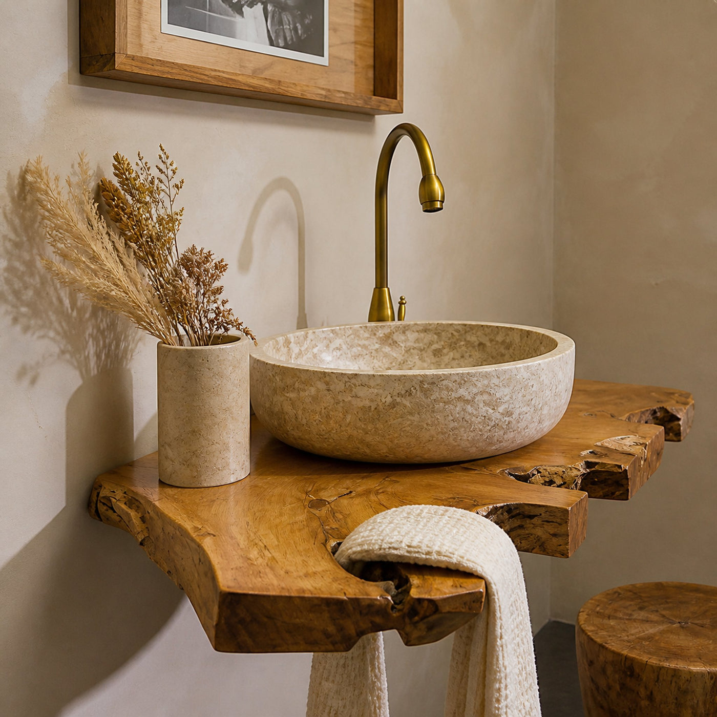 Live Edge Bathroom Vanity Shelf - product view 4