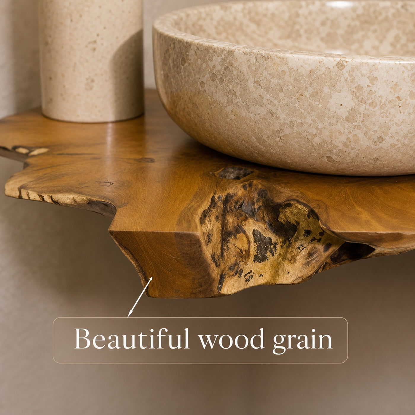 Live Edge Bathroom Vanity Shelf - product view 6