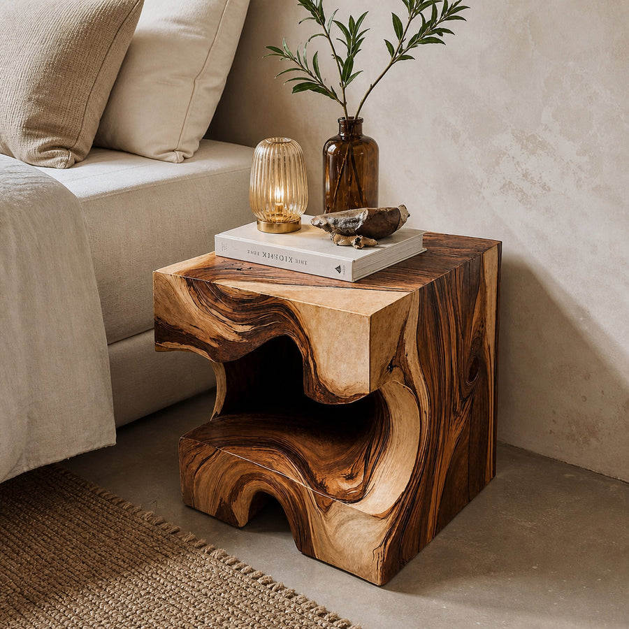 Live Edge End Table Rustic End Table For Bedroom
