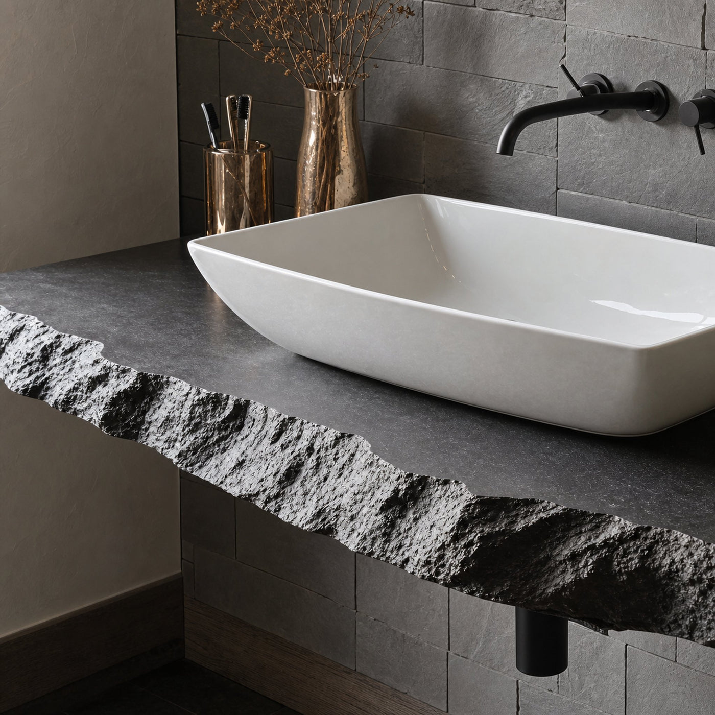 Live Edge Natural Bathroom Vanity - product view 3