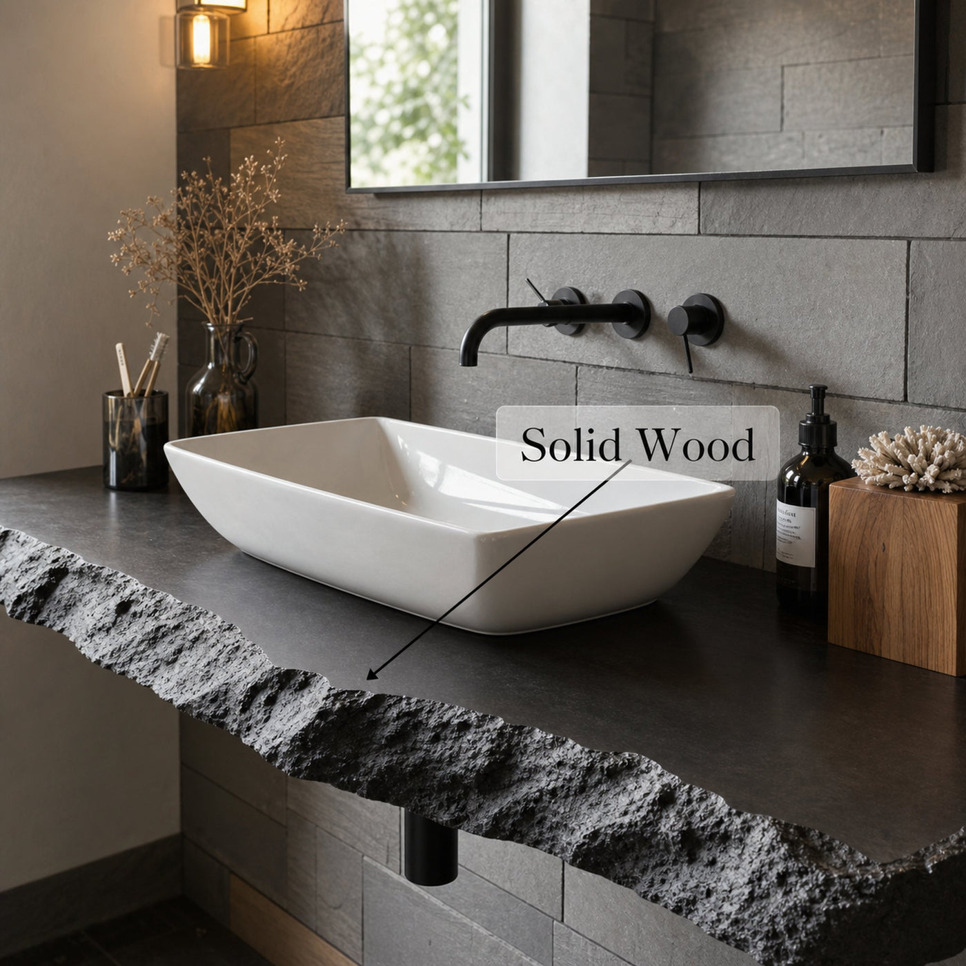 Live Edge Natural Bathroom Vanity - product view 5