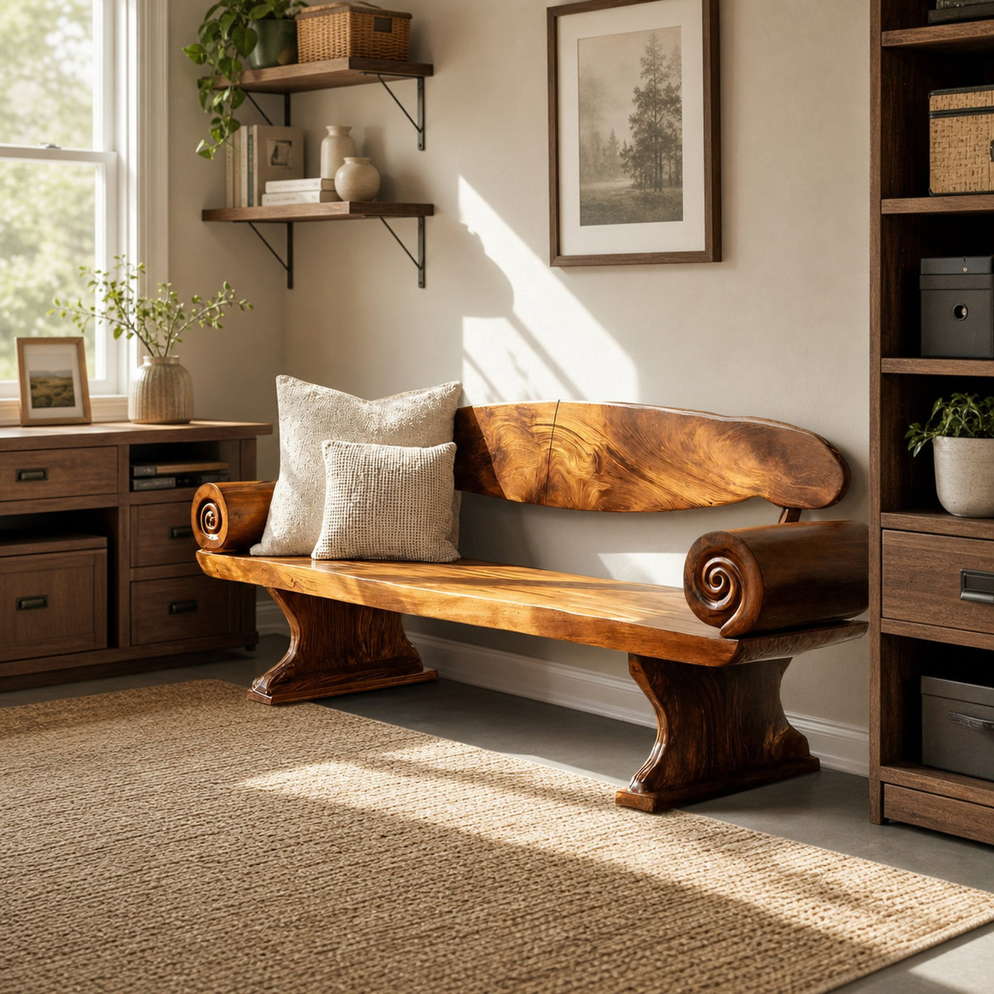 Live Edge Solid Wood Bench For Entryway Furniture Design - product view 6