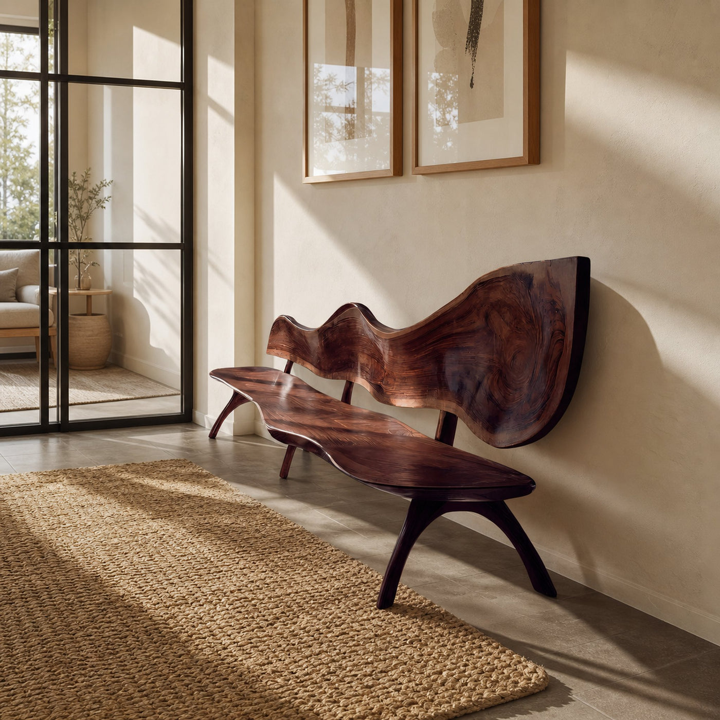 Live Edge Solid Wood Bench For Entryway Sitting Area - product view 7