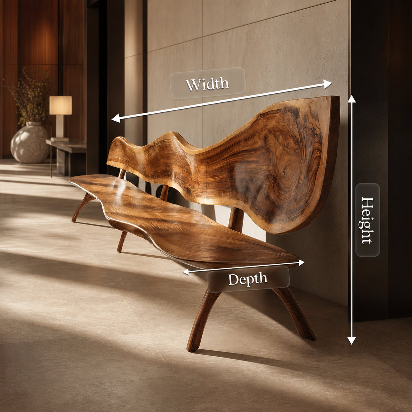 Live Edge Solid Wood Bench For Entryway Sitting Area - product view 8