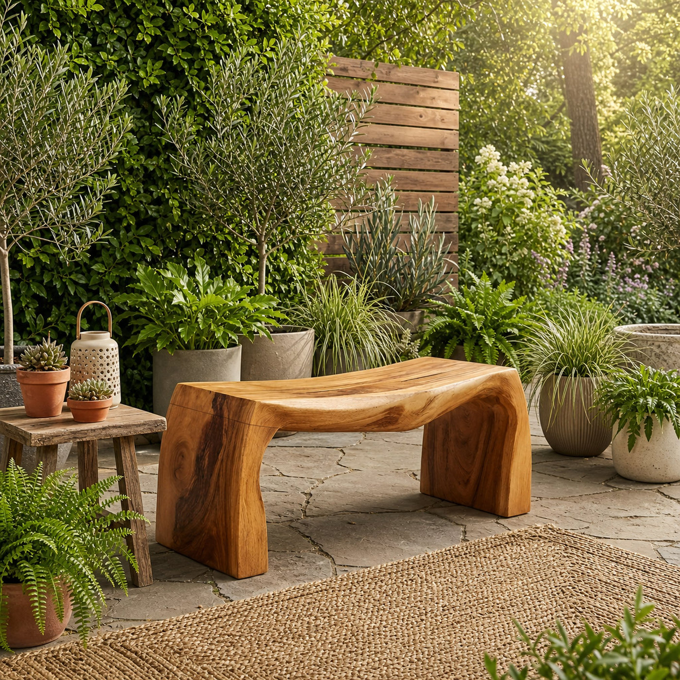 Live Edge Wooden Bench For Entryway Seating And Display - product view 2