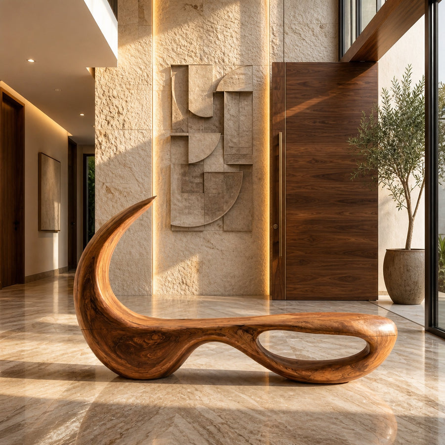 Luxury Bench With Architectural Curved Opening For Designer Homes
