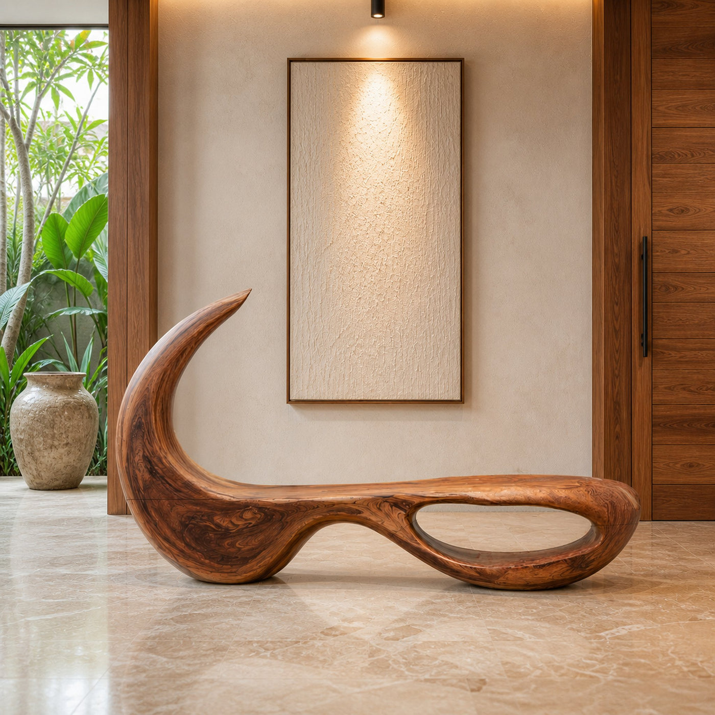 Luxury Bench With Architectural Curved Opening For Designer Homes - product view 6