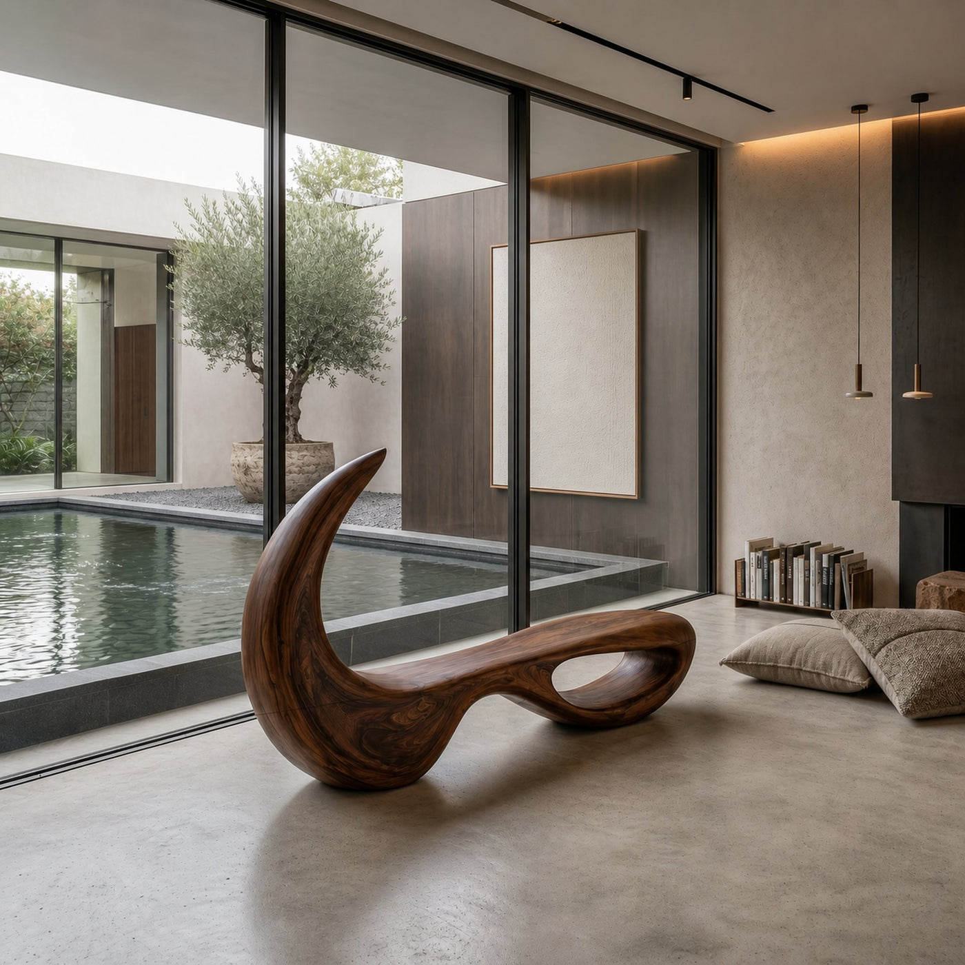 Luxury Bench With Architectural Curved Opening For Designer Homes - product view 7