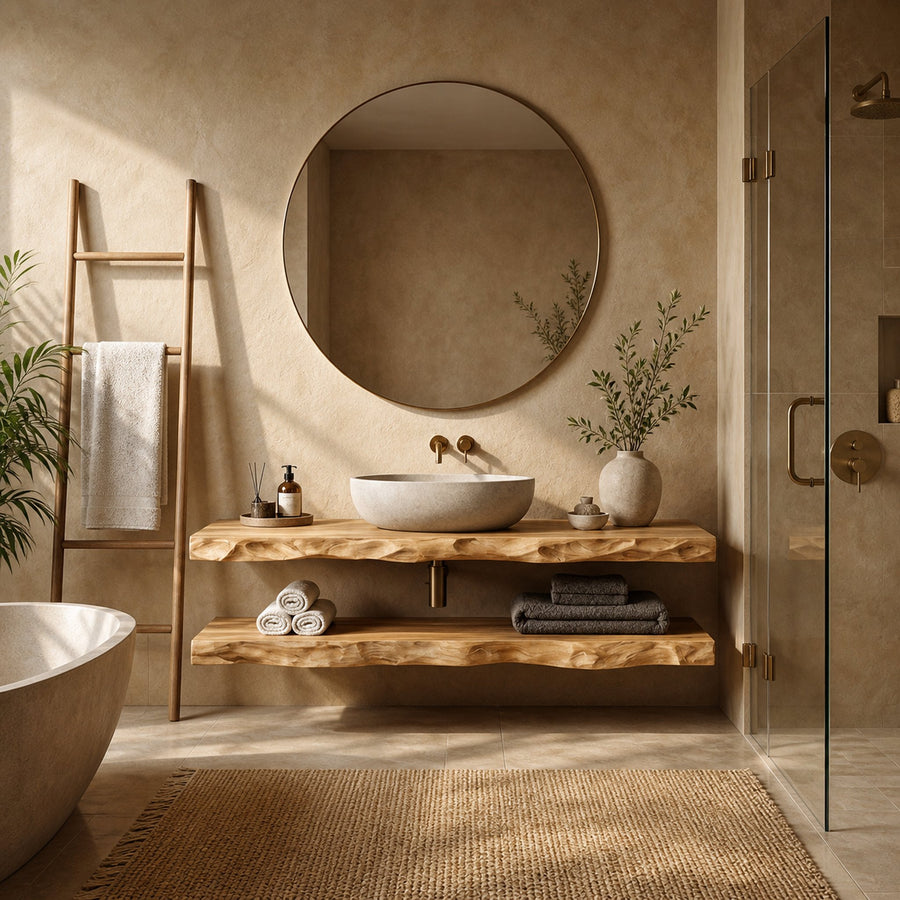 Mediterranean Floating Bathroom Vanity For Bathroom
