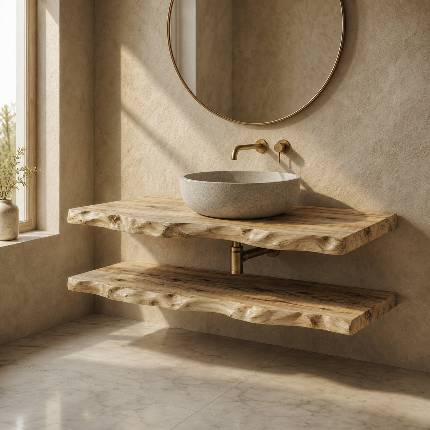 Mediterranean Floating Bathroom Vanity For Bathroom - product view 5
