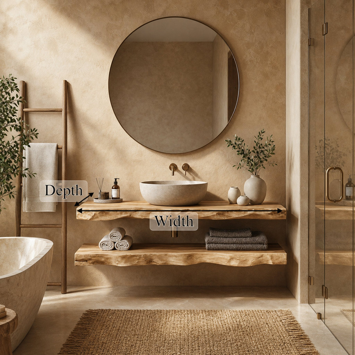 Mediterranean Floating Bathroom Vanity For Bathroom - product view 6