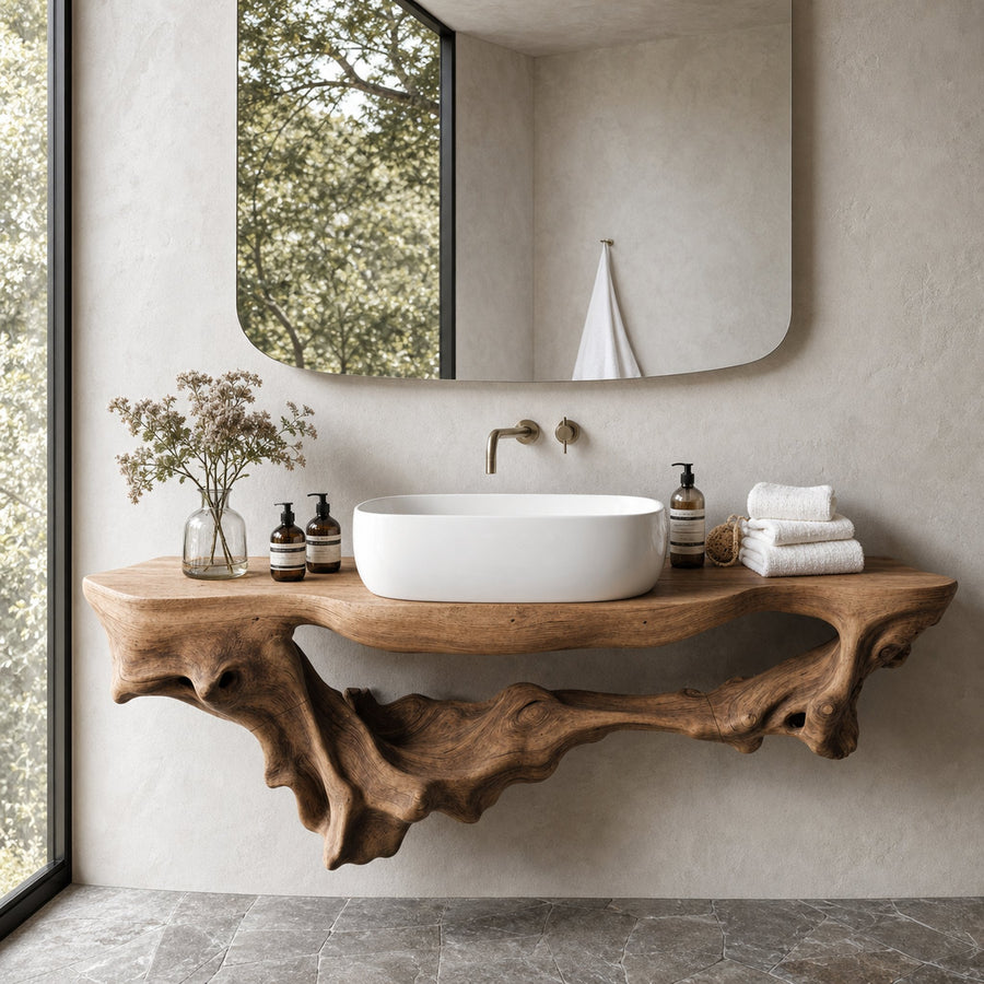 Mid Century Bathroom Shelf For Bathroom Storage & Decor