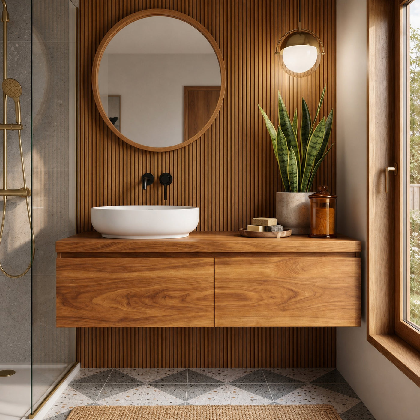 Mid Century Bathroom Vanity Cabinet for Small Bathroom Spaces - product view 6