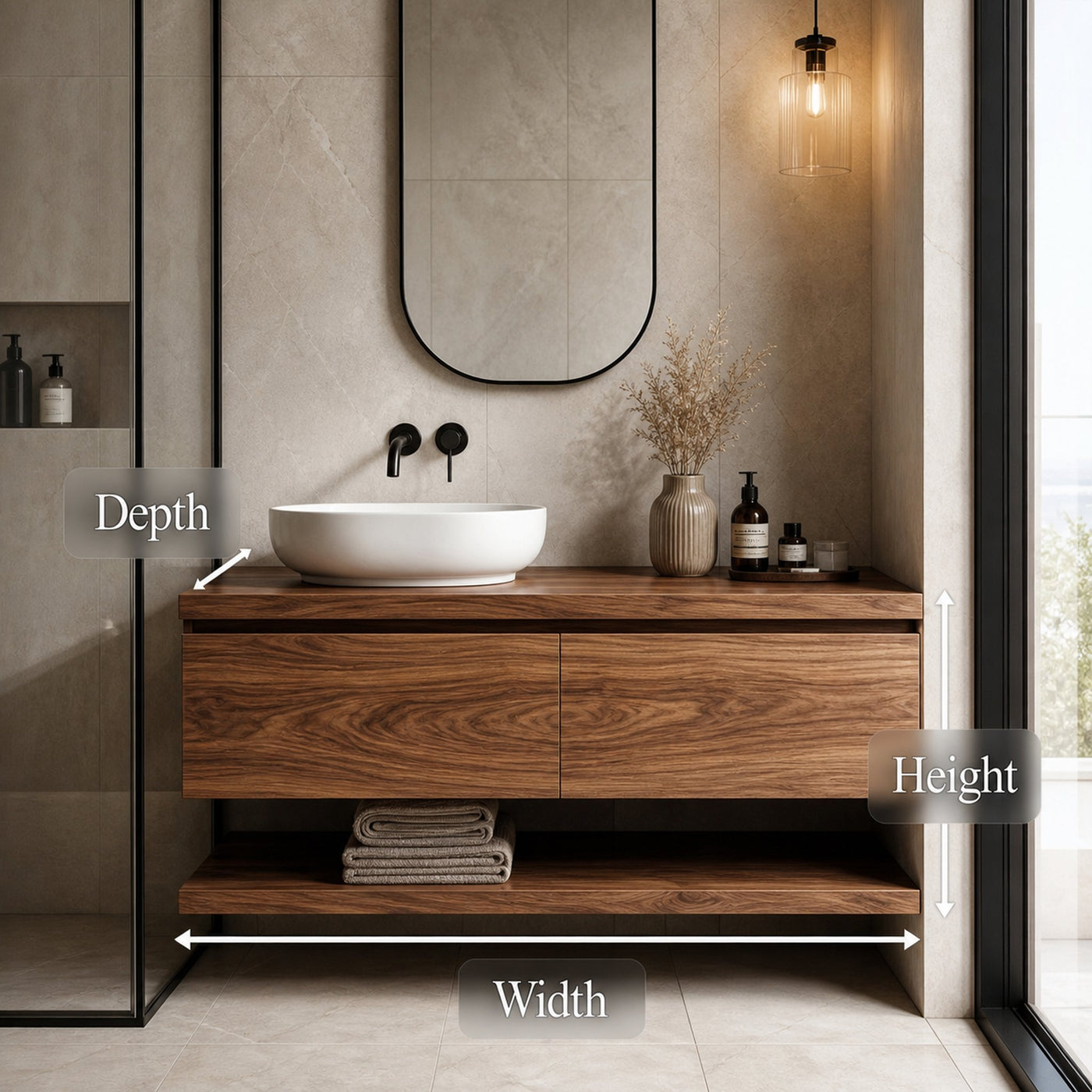 Mid Century Bathroom Vanity Cabinet for Small Bathroom Spaces - product view 8