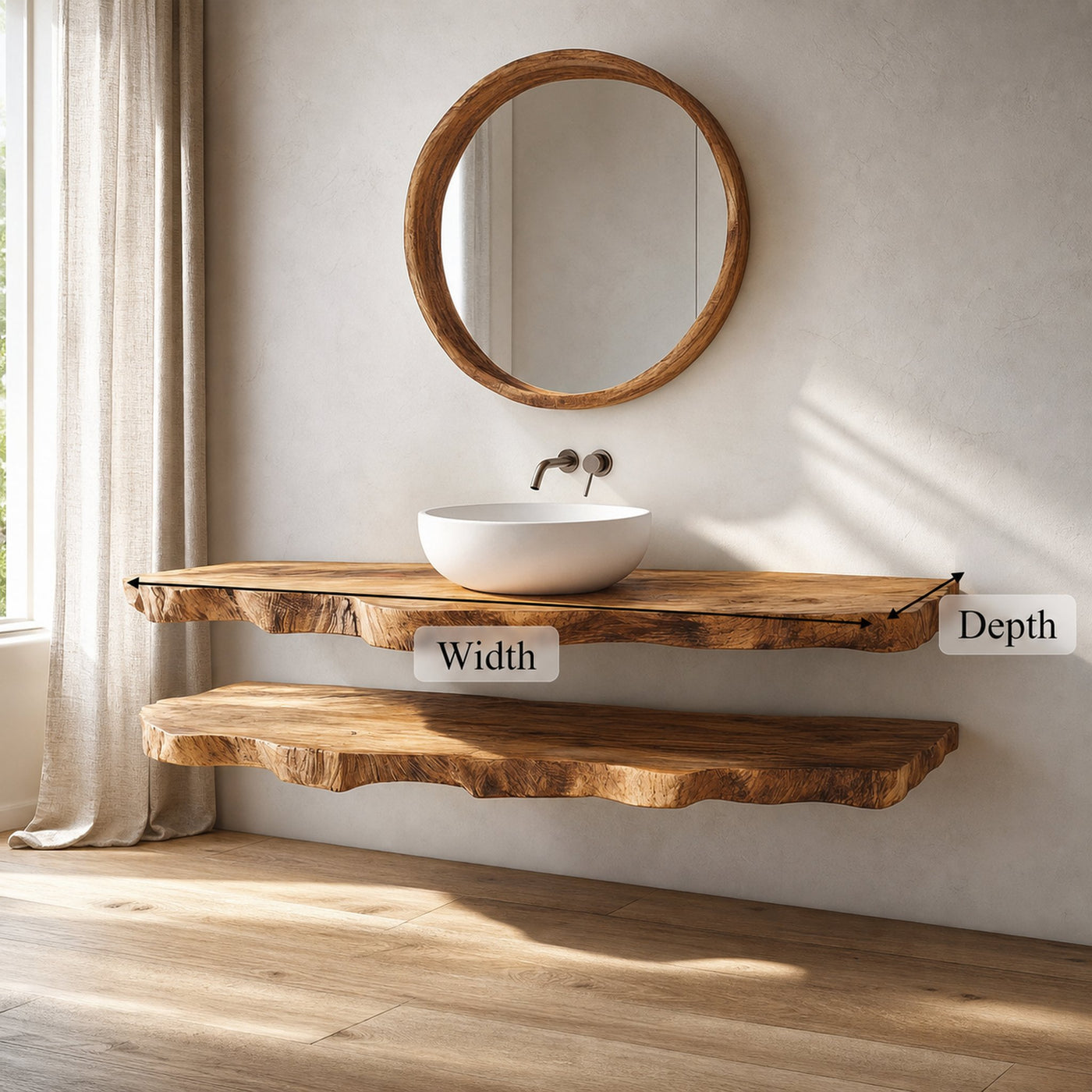Mid Century Bathroom Vanity Shelf Elegant Wood Bathroom Look - product view 4