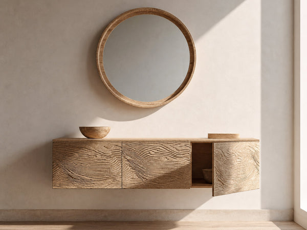 Tidemark Fallow Carved Floating Bathroom Vanity
