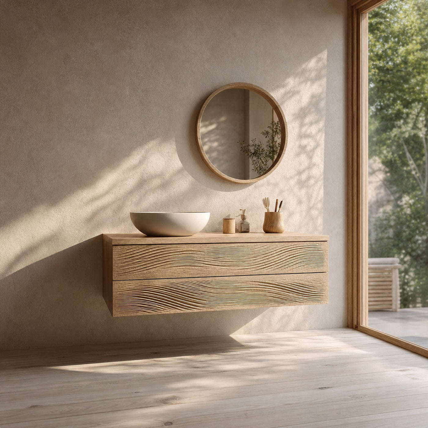 Mid Century Floating Bathroom Vanity Cabinet Modern Bathroom Furniture - product view 2
