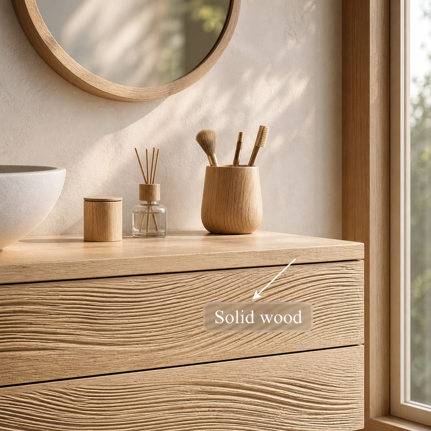 Mid Century Floating Bathroom Vanity Cabinet Modern Bathroom Furniture - product view 3