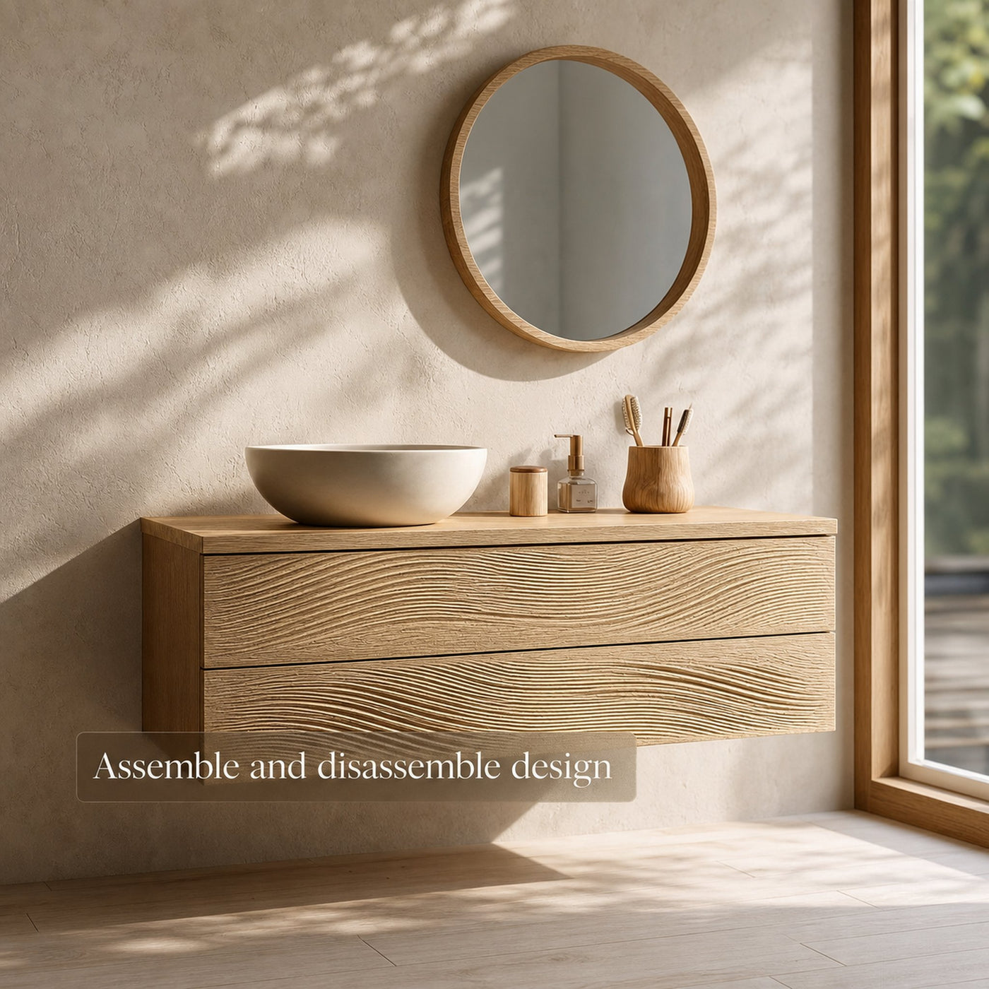 Mid Century Floating Bathroom Vanity Cabinet Modern Bathroom Furniture - product view 4