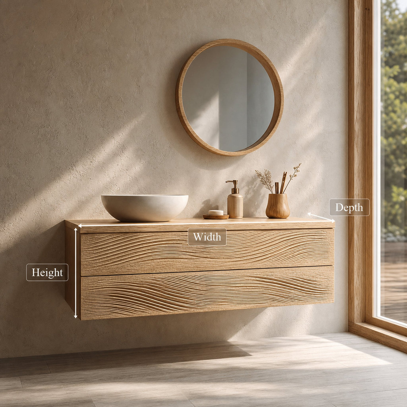 Mid Century Floating Bathroom Vanity Cabinet Modern Bathroom Furniture - product view 5