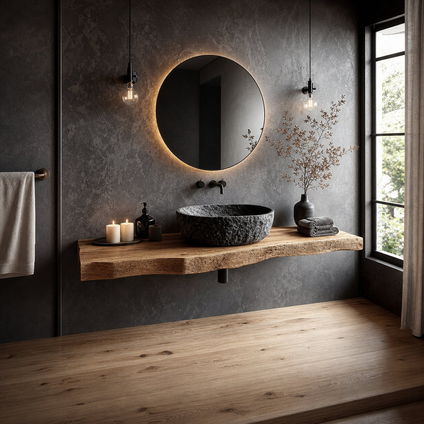 Mid Century Floating Vanity Bathroom Modern Washroom Entryway - product view 2