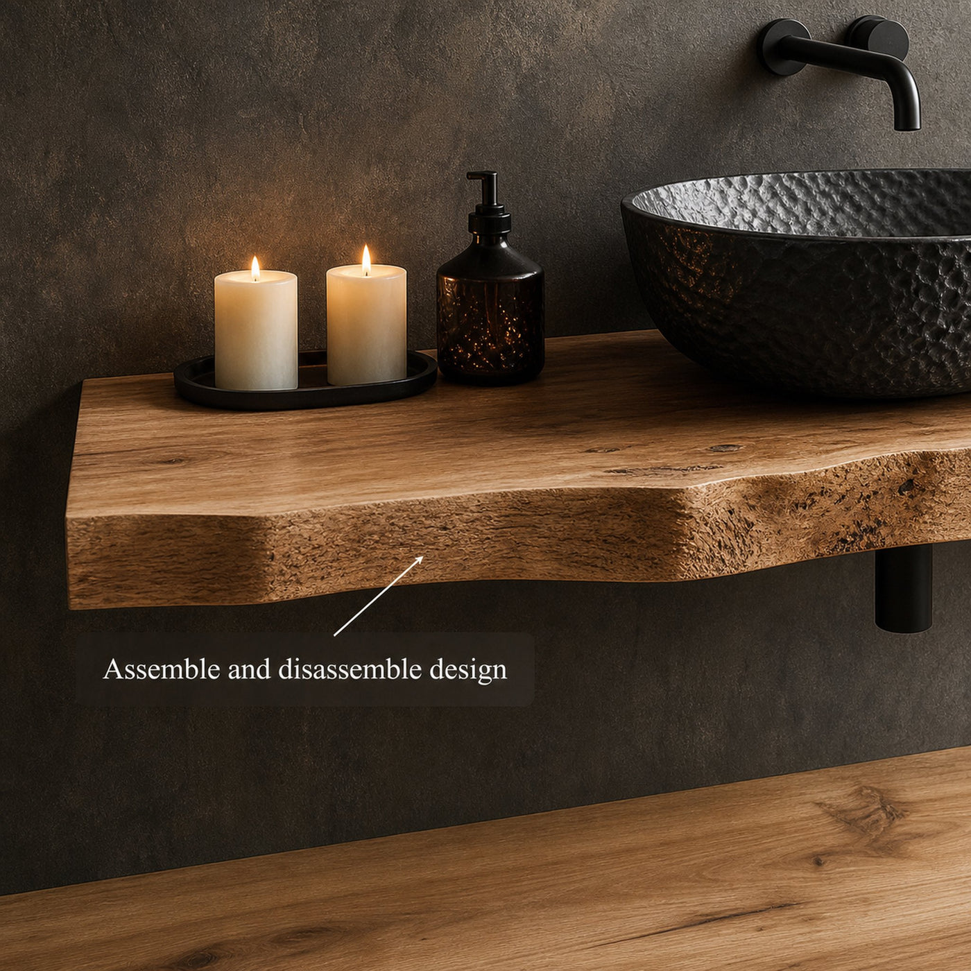 Mid Century Floating Vanity Bathroom Modern Washroom Entryway - product view 3