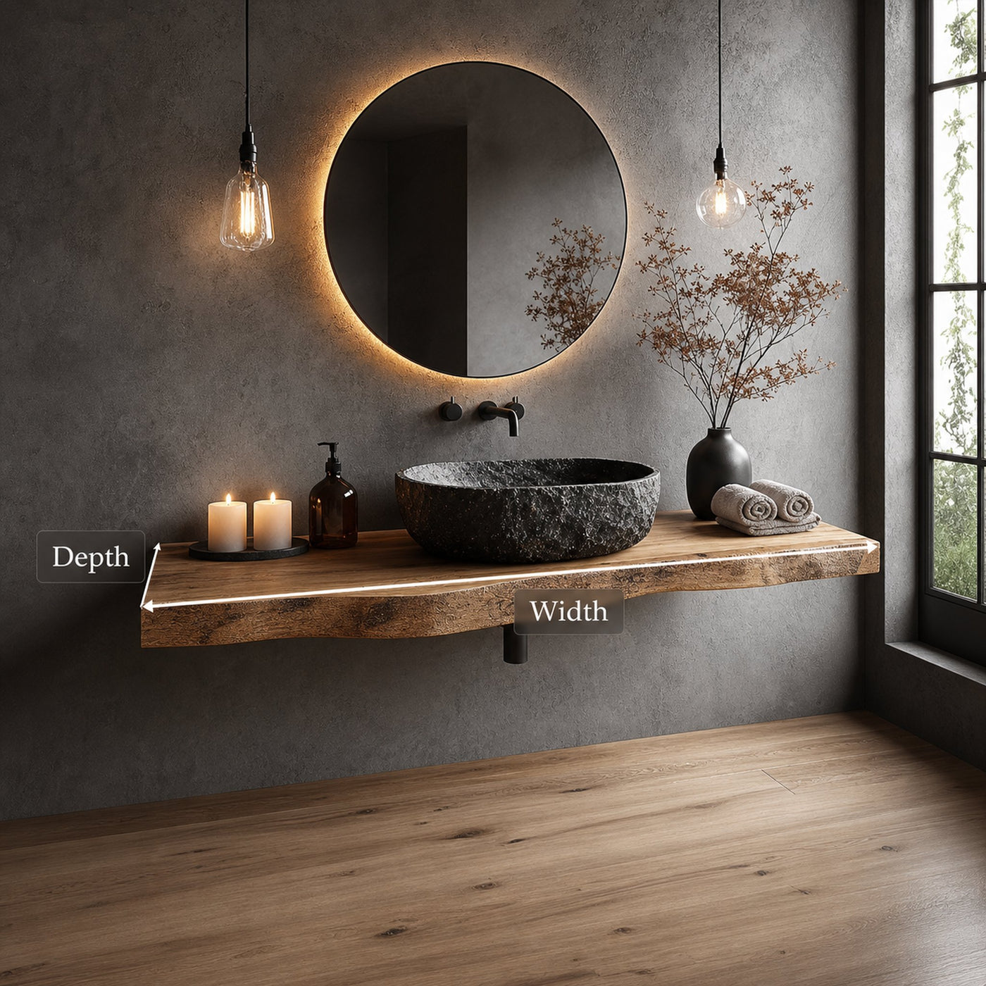 Mid Century Floating Vanity Bathroom Modern Washroom Entryway - product view 5