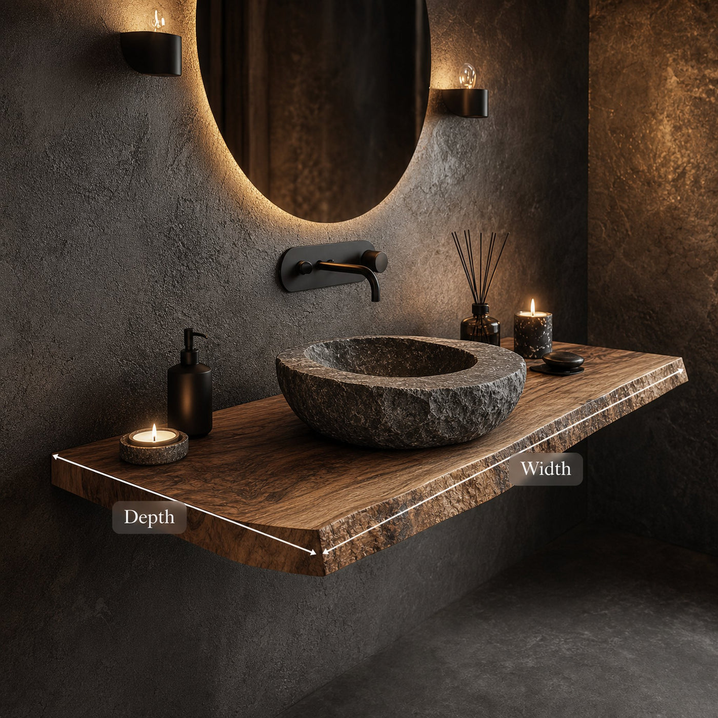 Mid Century Floating Vanity Countertop Bathroom - product view 5