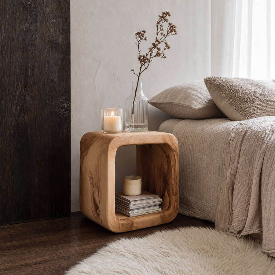 Mid Century Modern Nightstand Bedroom Space