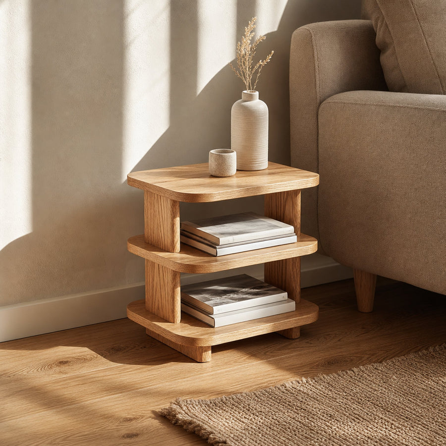 Mid Century Multi Tier Side Table Living Room