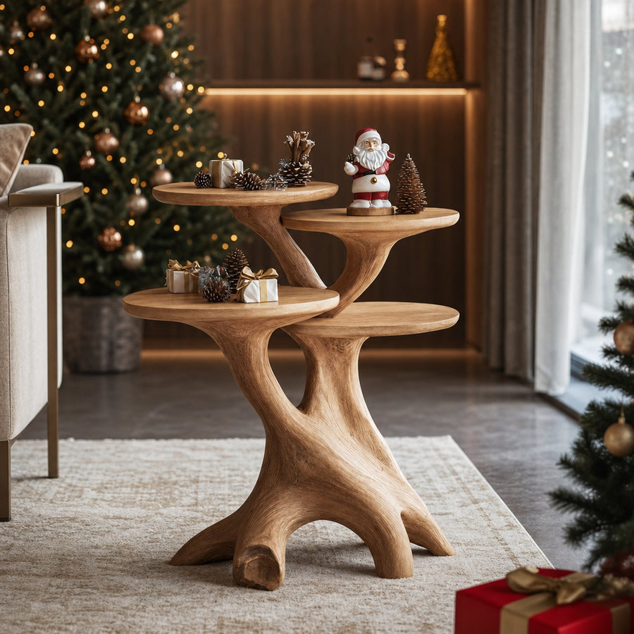 Mid Century Round End Table For Entryway Design Xmas Wall Decor