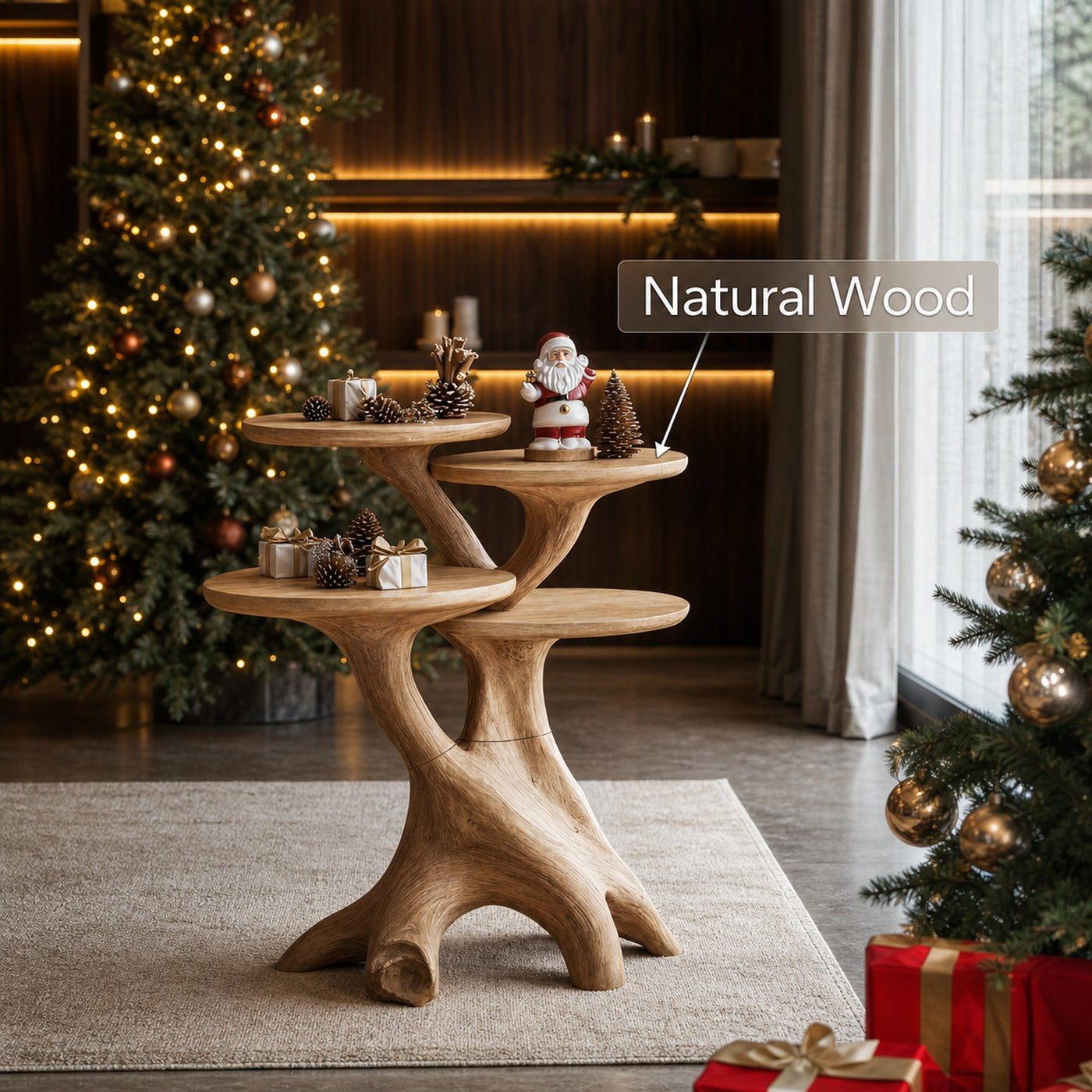 Mid Century Round End Table For Entryway Design Xmas Wall Decor - product view 6