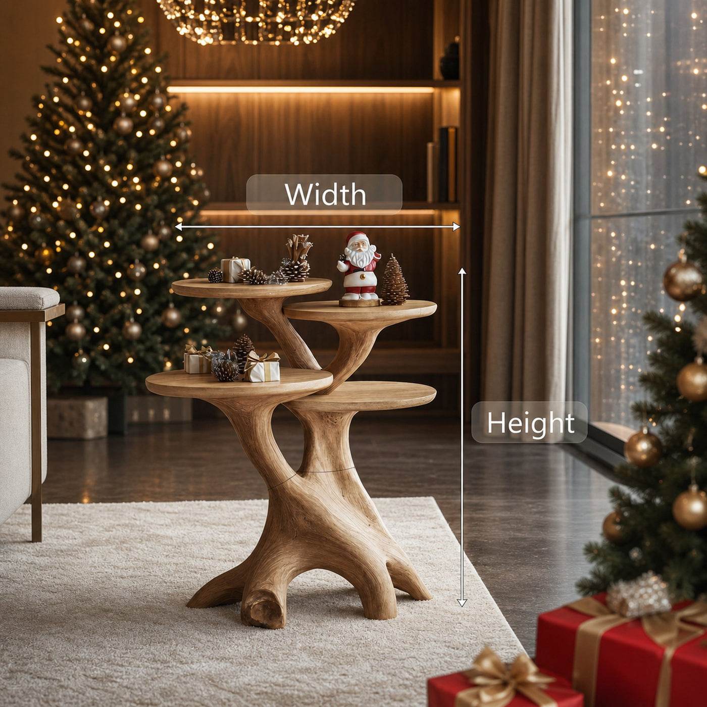 Mid Century Round End Table For Entryway Design Xmas Wall Decor - product view 7