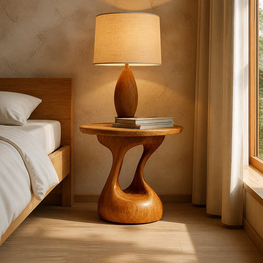 Mid Century Sculptural Bedside Table Bedroom Or Living Room Decor