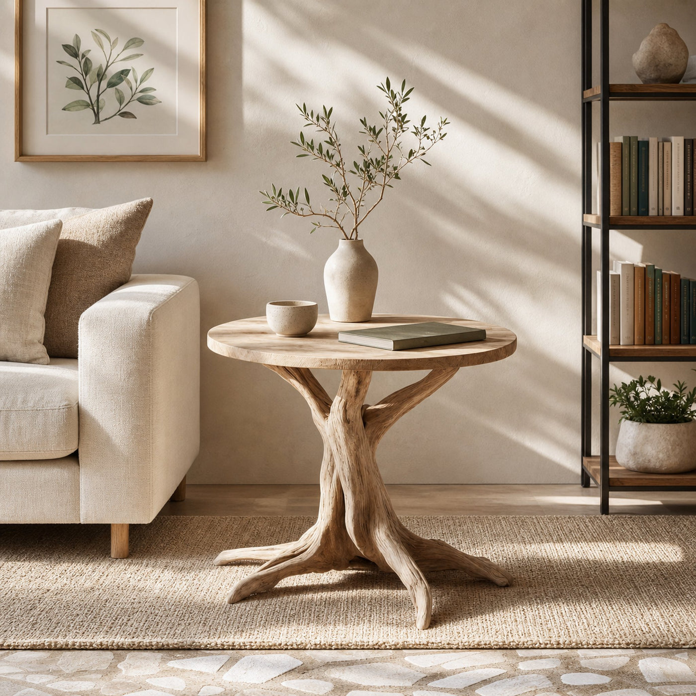 Mid Century Solid Wood End Table For Living Room Decor And Display - product view 2