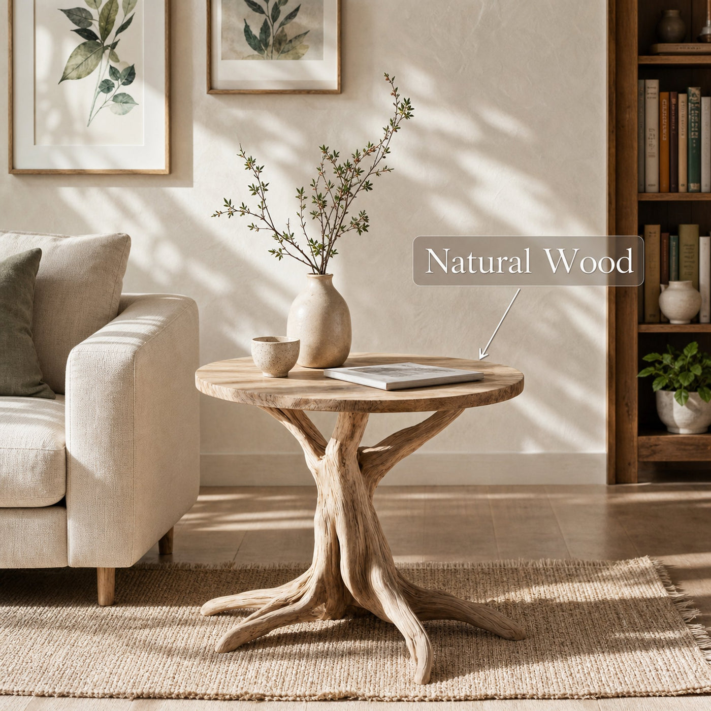 Mid Century Solid Wood End Table For Living Room Decor And Display - product view 4