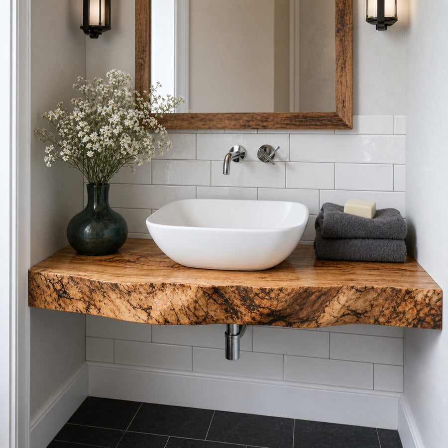 Mid Century Solid Wood Vanity Bathroom Style