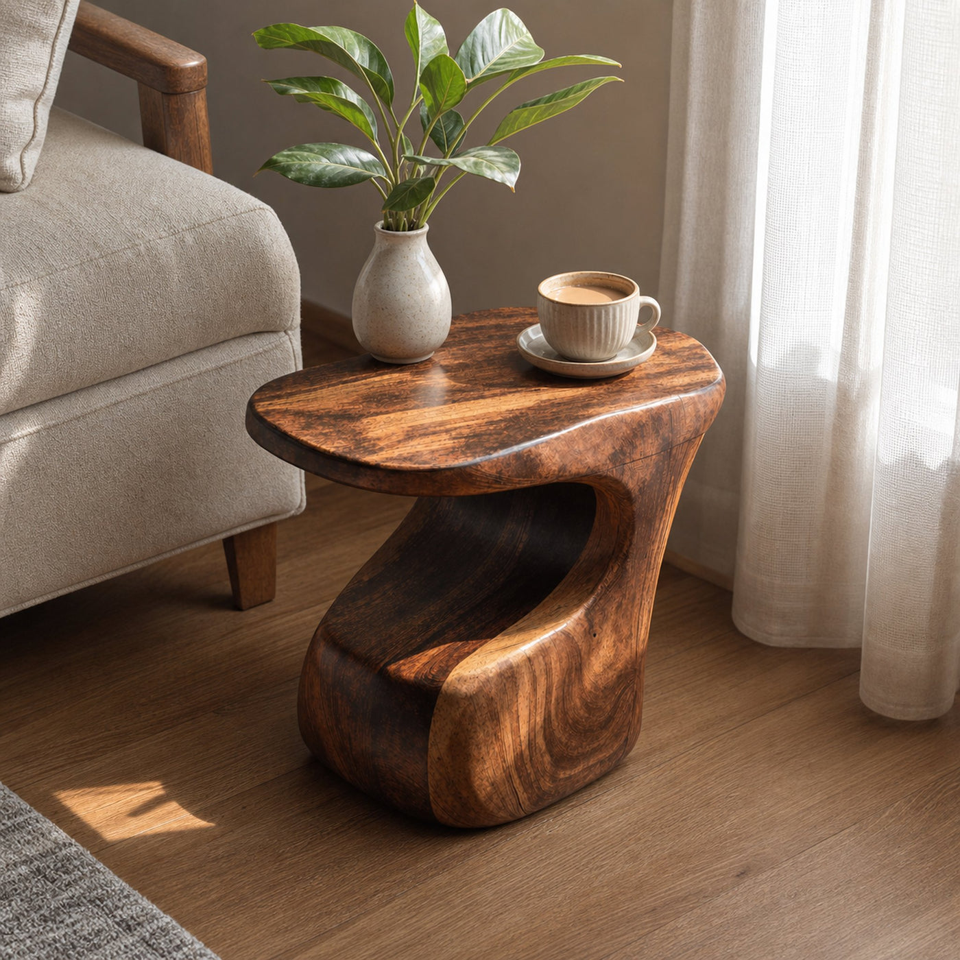 Mid Century Wooden End Table For Stylish Living Room