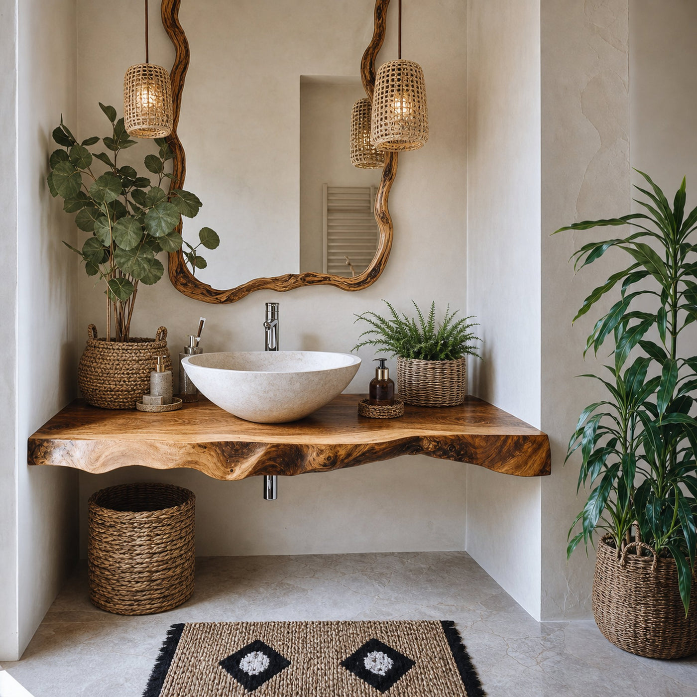 Mid Century Wooden Floating Vanity For Bathroom Design - product view 2