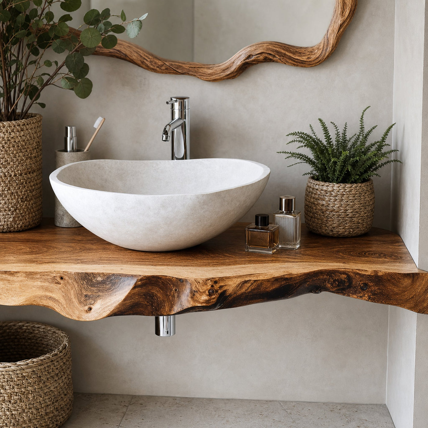Mid Century Wooden Floating Vanity For Bathroom Design - product view 3