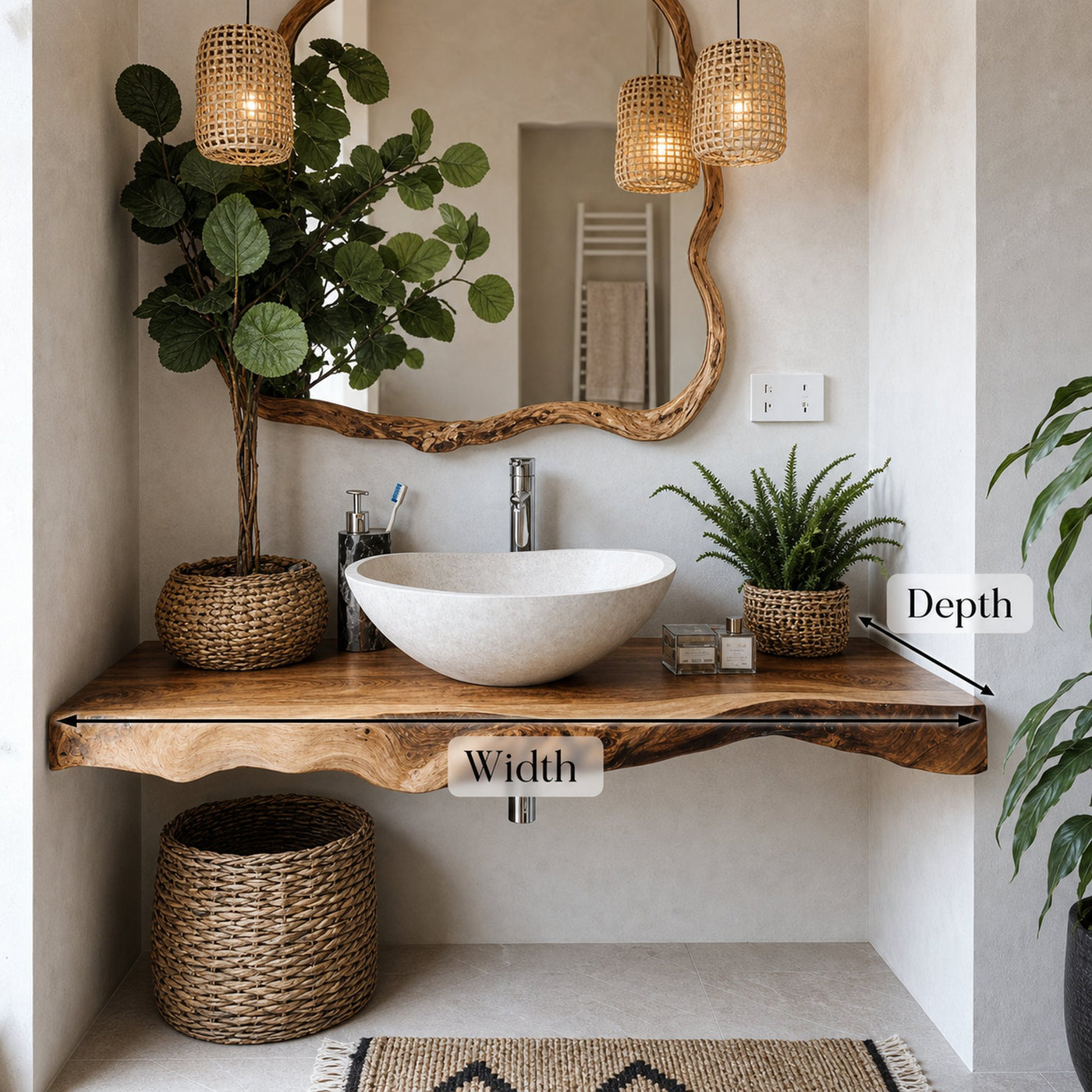 Mid Century Wooden Floating Vanity For Bathroom Design - product view 4