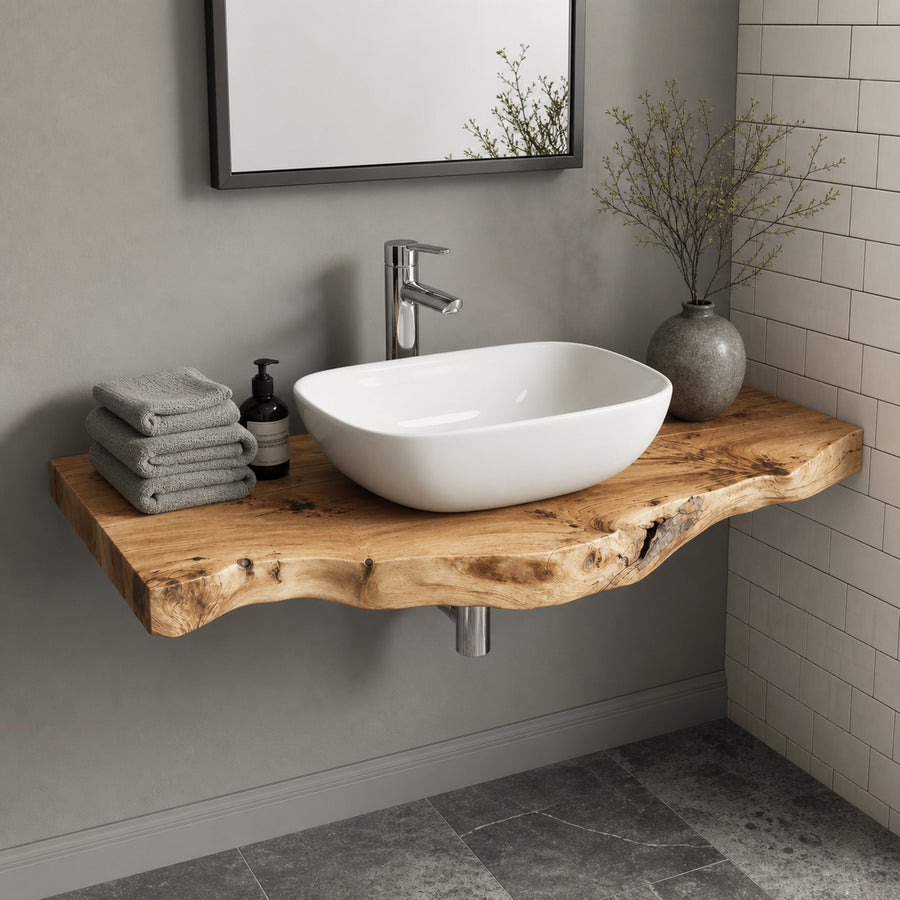 Mid Century Wooden Vanity Bathroom Upgrade Kit