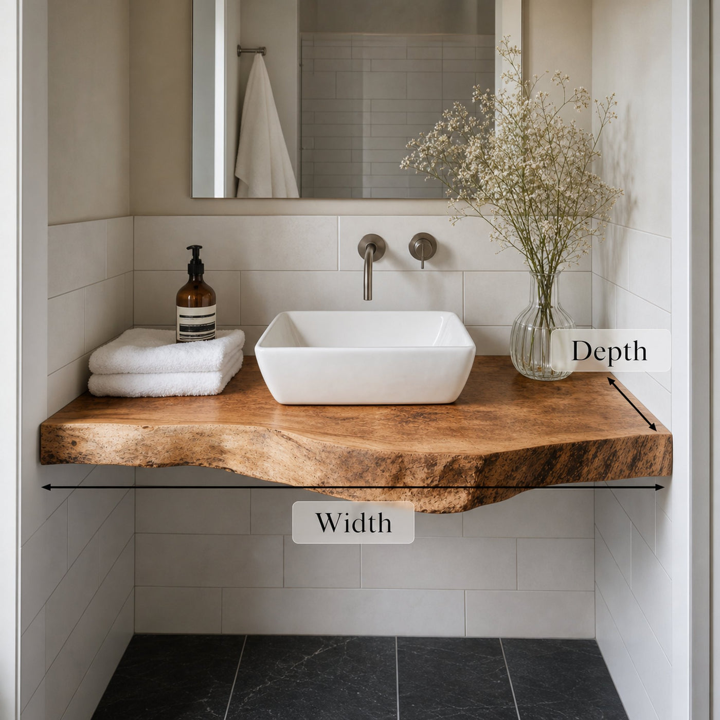 Mid Century Wooden Vanity Small Bathroom Charm - product view 4