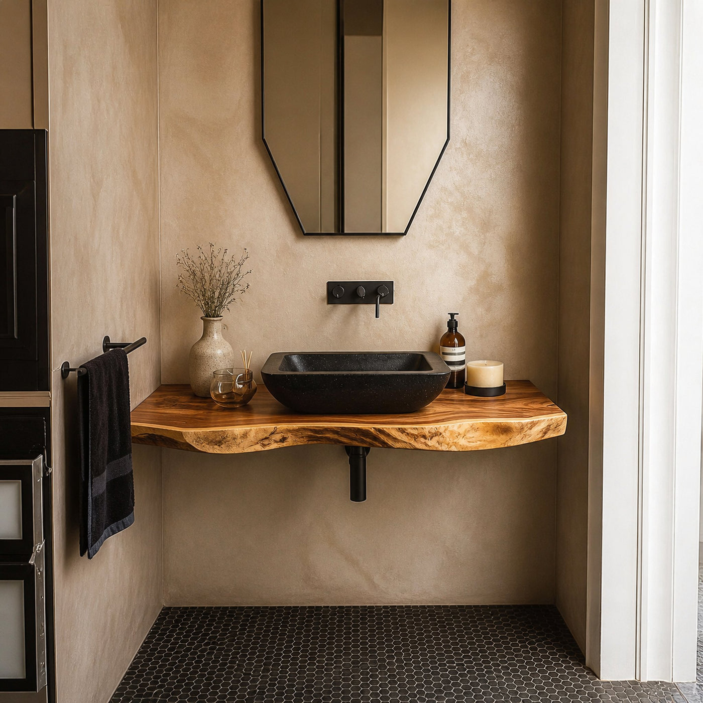 Midcentury Bathroom Vanity Floating Hallway - product view 2