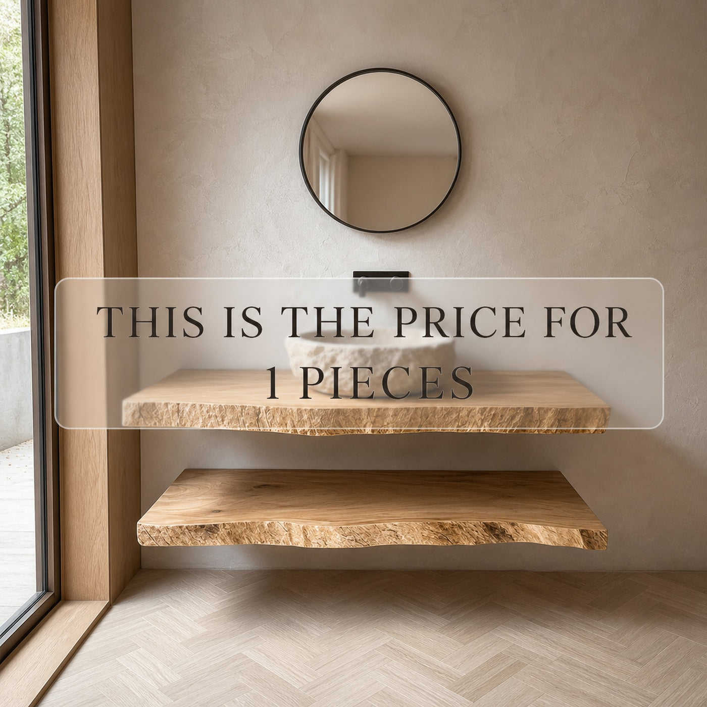 Midcentury Floating Shelf Vanity Powder Room - product view 6