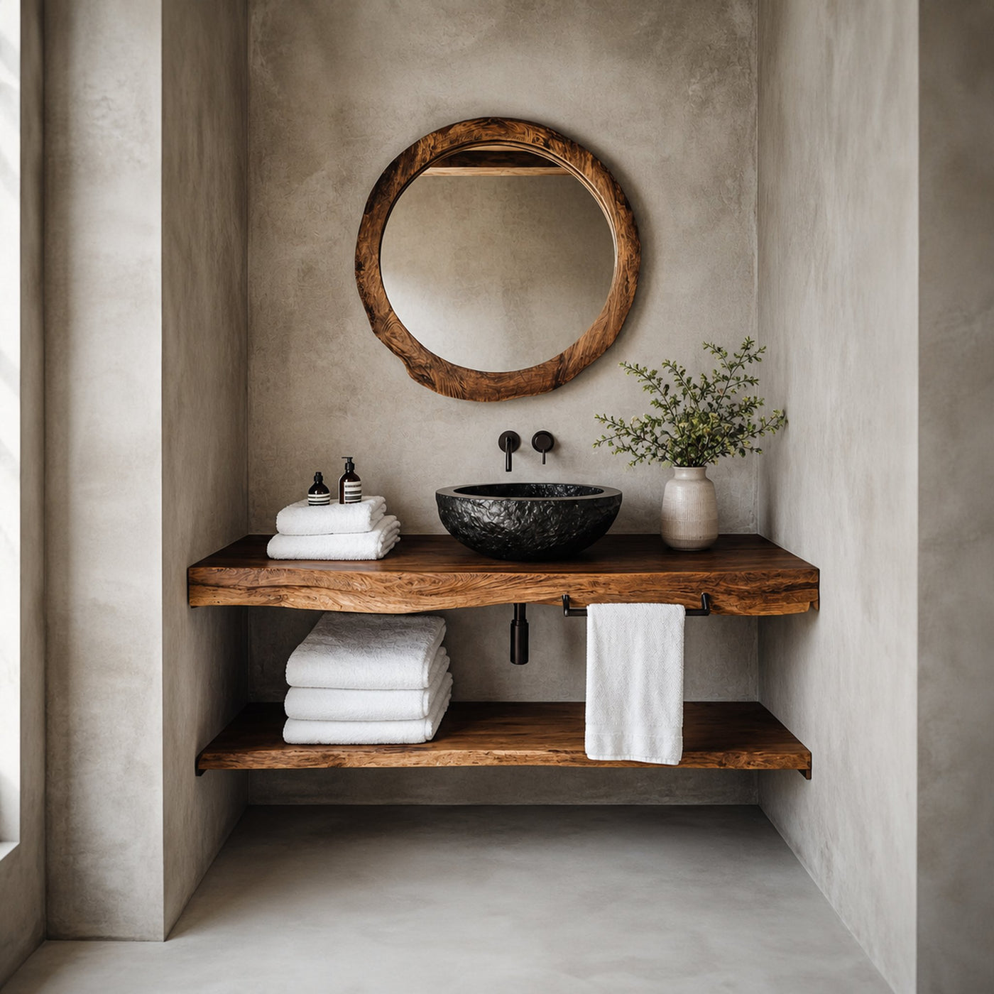 Midcentury Floating Shelf Farmhouse Bathroom - product view 2