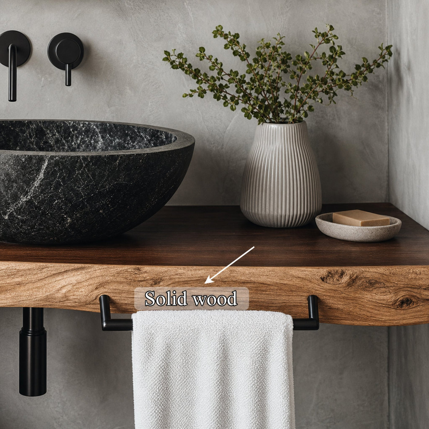Midcentury Floating Shelf Farmhouse Bathroom - product view 4