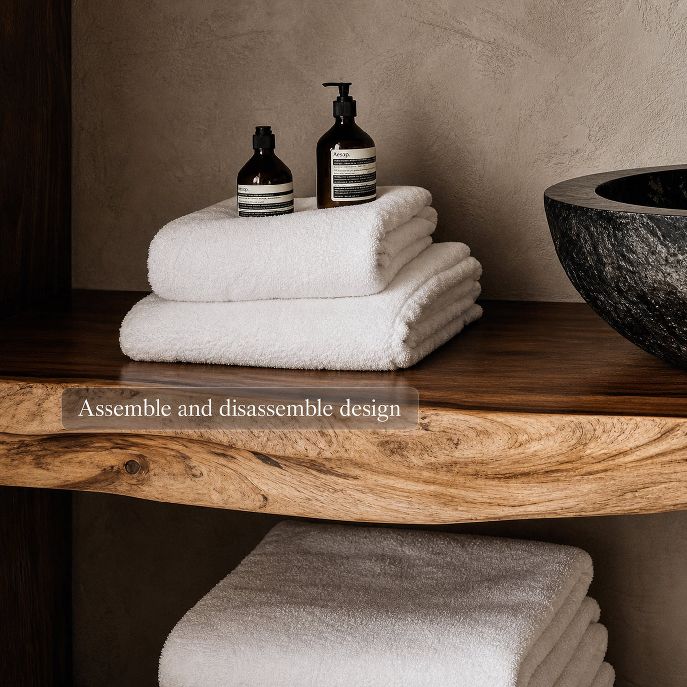 Midcentury Floating Shelf Farmhouse Bathroom - product view 5